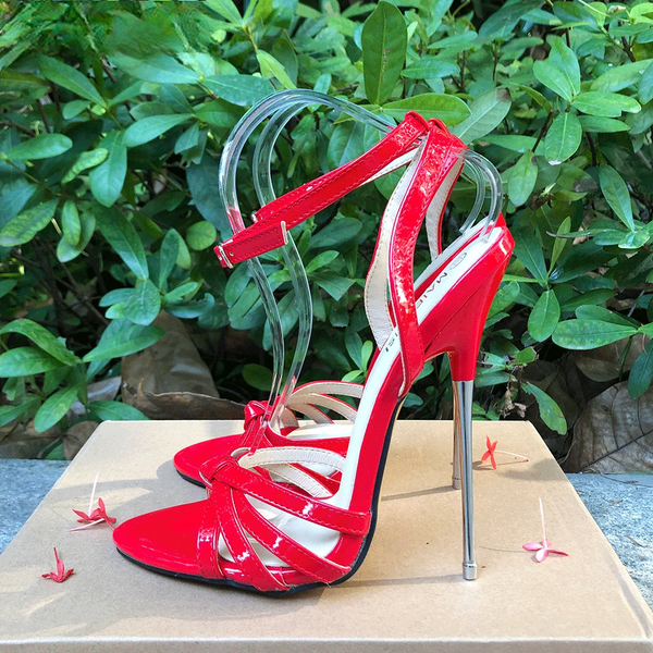 Zapatos de tacón alto de 16 cm con tacón de aguja de metal extremo para mujer