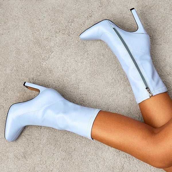 Size 35-42 Women Square Head Ankle Boots Fashion High Heels