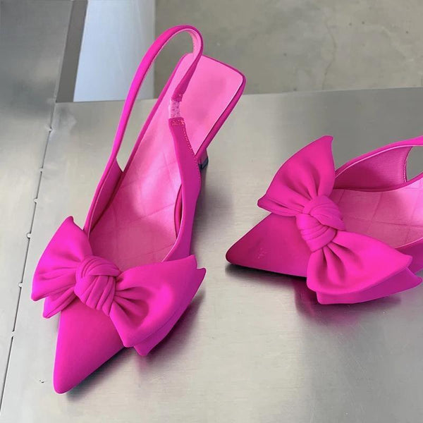 Spring Big Butterfly-knot Women Pumps Slingback Sandals