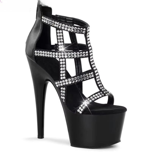 Sandalias sexis de verano de 17 cm con tacón de aguja para mujer para pole dance