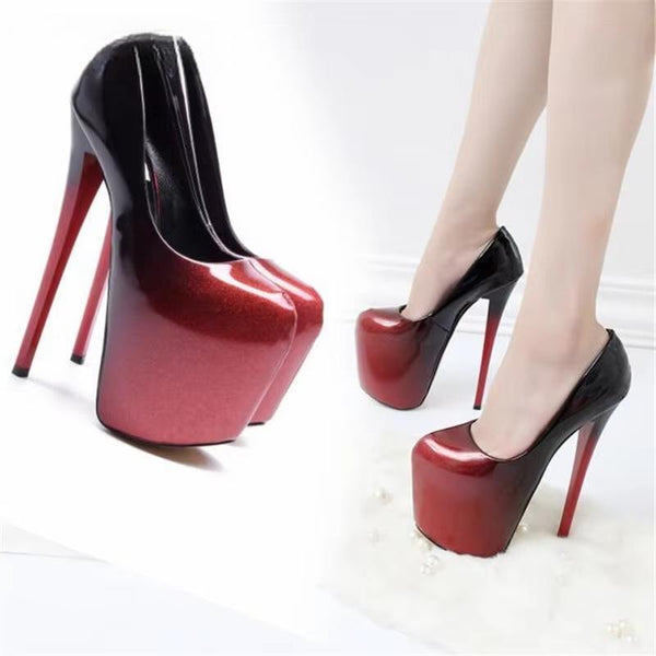 Zapatos de plataforma para mujer, tacones altos finos de 20 cm, primavera y otoño