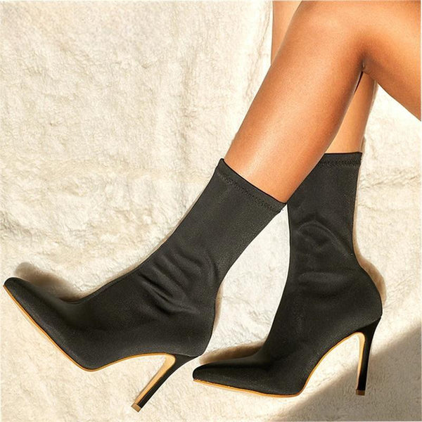 Sexy Sock Boots Stretch High Heels for Women Spring Autumn Fashion Ankle Boots