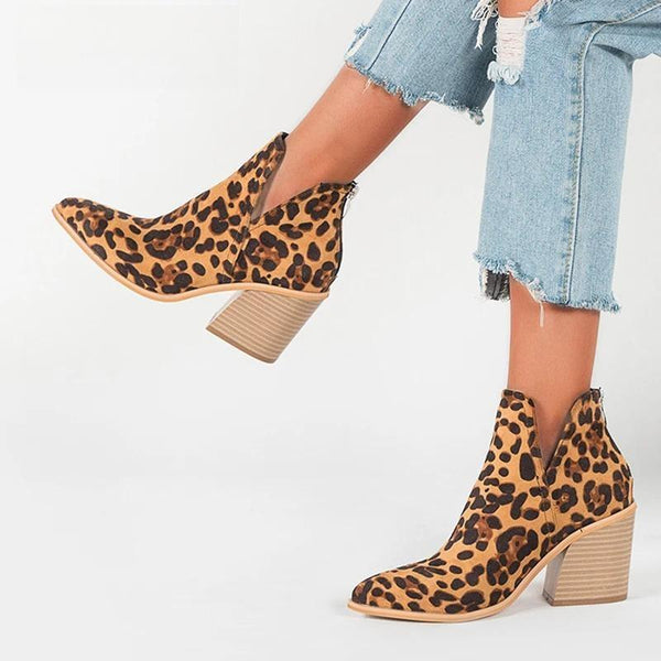 Botines vaqueros occidentales informales de otoño e invierno para mujer