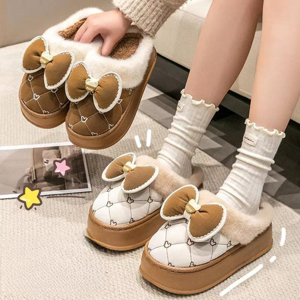 Pantuflas de algodón suave, súper cálidas y resistentes al frío, de 4 cm de grosor.