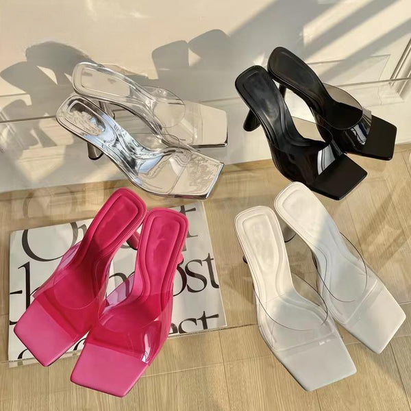 Zapatillas transparentes de PVC con nuevo diseño de moda de verano para mujer