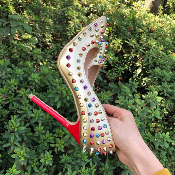Zapatos de fiesta de tacón alto con punta puntiaguda y tacones de aguja sexys para mujer