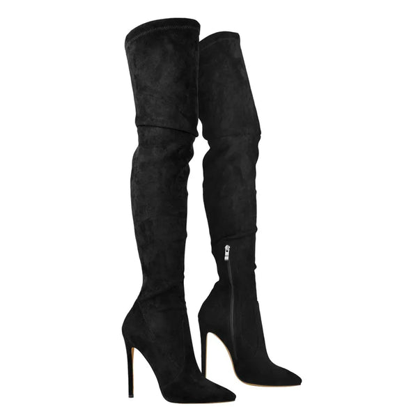 Pointed Toe Over the Knee Stretch High Boots Thin High Heel Stiletto