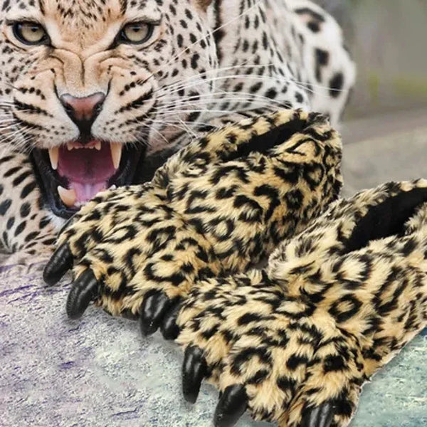 Designer Leopard Claw Home Slippers Women