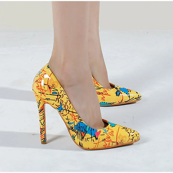 Women Pumps High Heels Pointed Toe Ladies Shoes