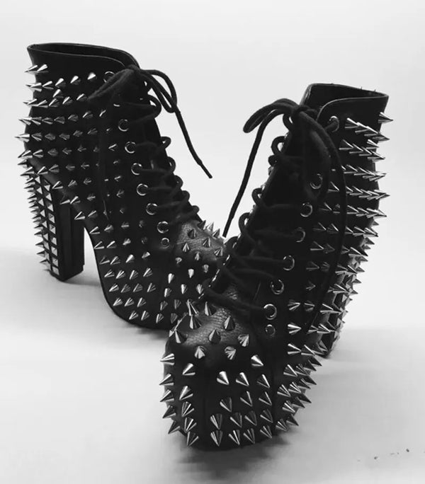 Botines negros de piel auténtica para mujer