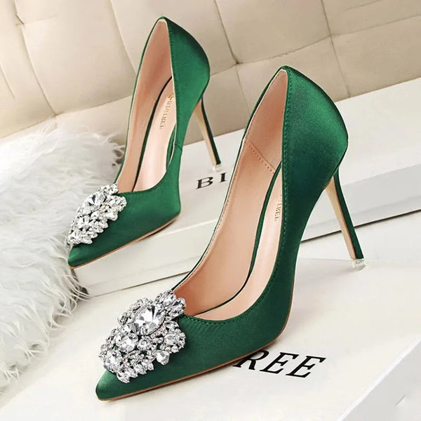 Rhinestone Women Pumps Stiletto Women Shoes Sexy High Heels Wedding Shoes