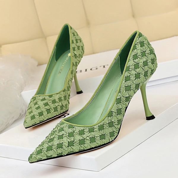 Fashion Slim and Sweet Pedicure with a Thin and Thin Cloth Face with a Single shoes