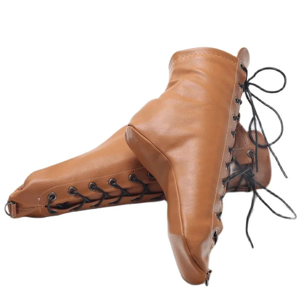 Sexy Novel Heelless Ballet Heel Cross-tied Solid PU Leather Women Boots