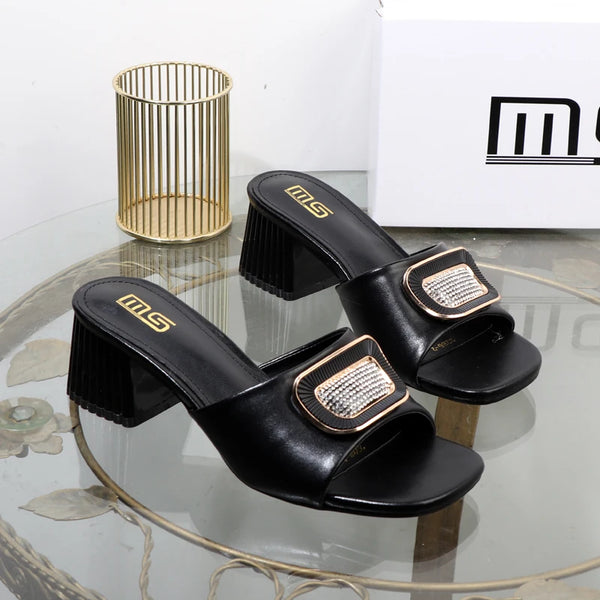 Metal Square buckle Extravagant slippers Summer of  plus size women