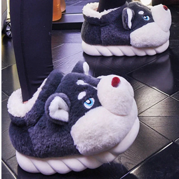 Winter Warm Shoes Plush Lining Indoor Couple Slides