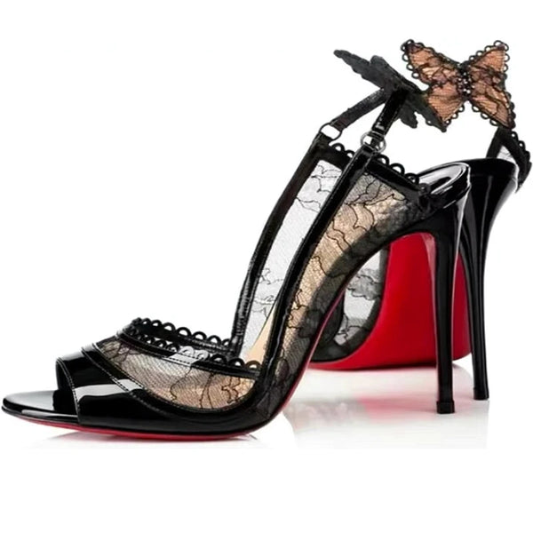 Sexy Lace Bowknot Thin High Heels Women
