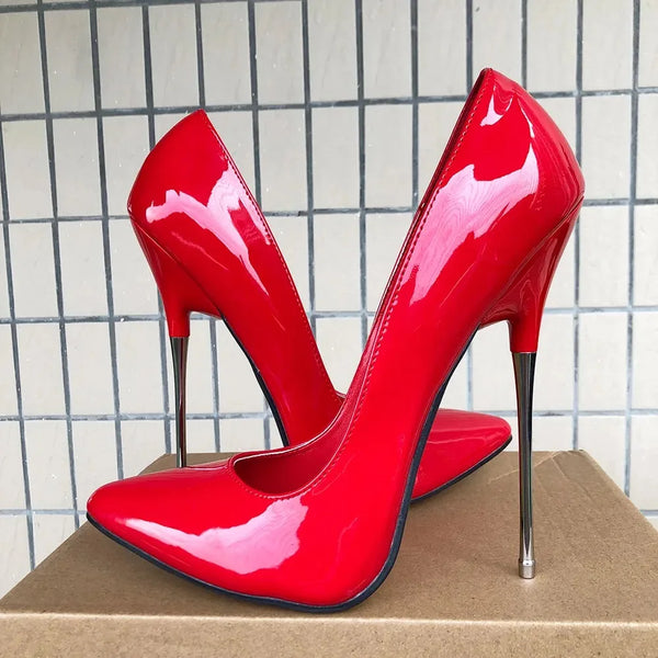 Nuevos tacones de aguja rojos de 16 cm de altura extrema