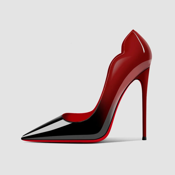 12cm leopard print red soled high-heeled shoes with a slim heel design for women