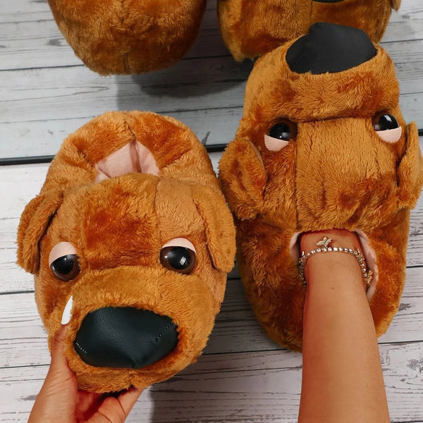 Dog Design Novelty House Slippers For Women