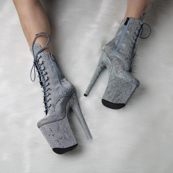 New Phantom Snake Pattern Super High Heel Steel Tube Dance Boots