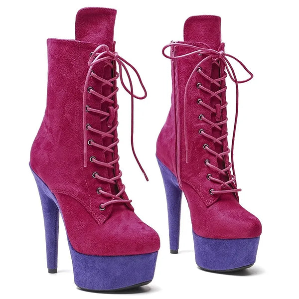 New Suede Upper 15CM/6Inch Women's Platform Party High Heels Modern Boots