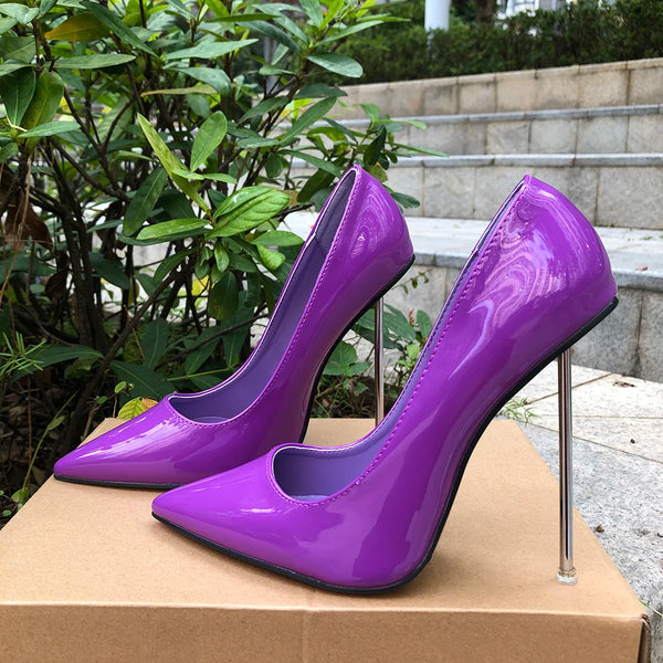 Woman 12cm Stilettos Pumps Fetish Thin Metal Super High Heels