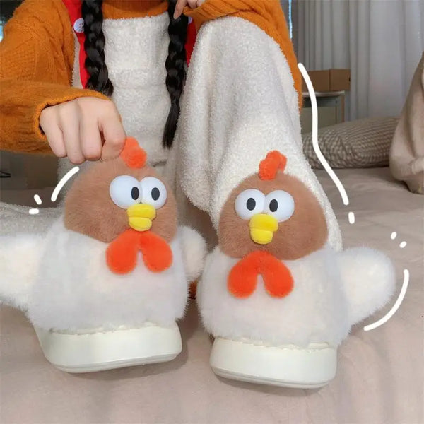 Zapatos de algodón de pollito divertidos y graciosos