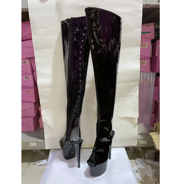 8Inch Exotic Dancer Over The Knee Boots Pole Dance 17cm boots