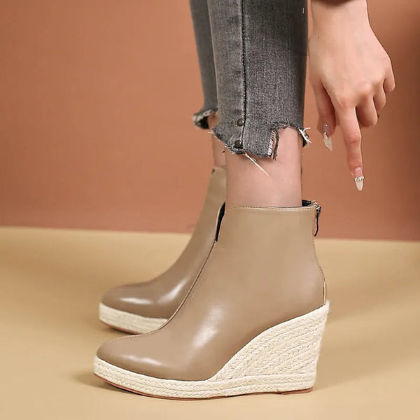New Style Casual Wedge High Heels Platform Boots For Women