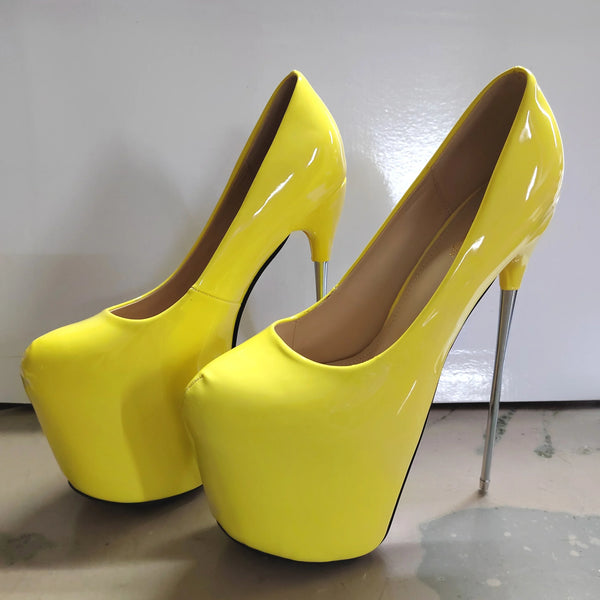 Zapatos de plataforma de tacón alto y fino de metal de 19 cm para mujer para baile en barra