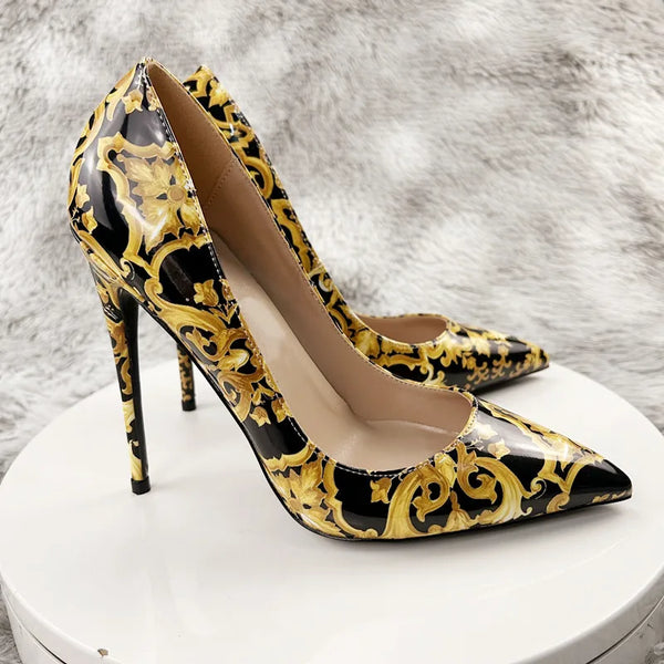 Black Graffiti Colorful Women Pumps Sexy Women High Heels
