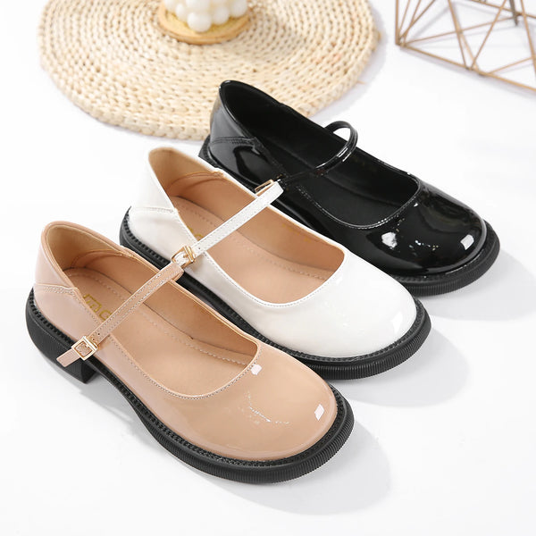 Zapatos Mary Jane de suela gruesa con cabeza redonda, nuevos zapatos planos de tacón bajo de verano para mujer