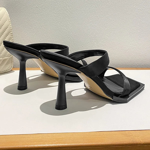 summer new square toe high-heeled sandals