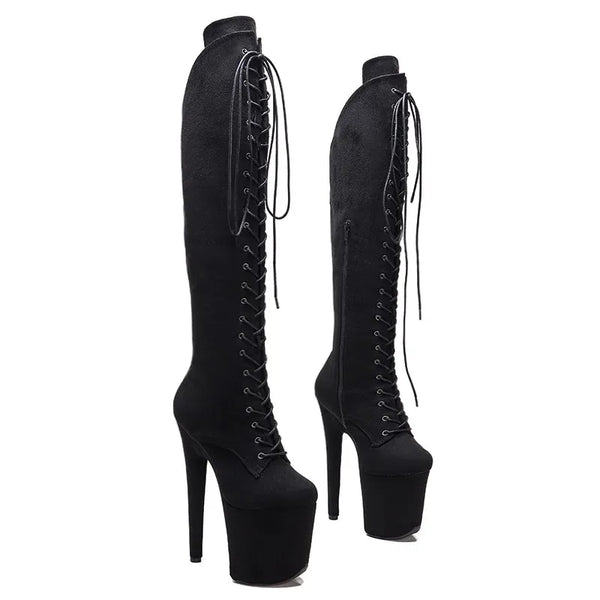 Suede 20CM/8Inches Fashion Women's Platform Party High Heels