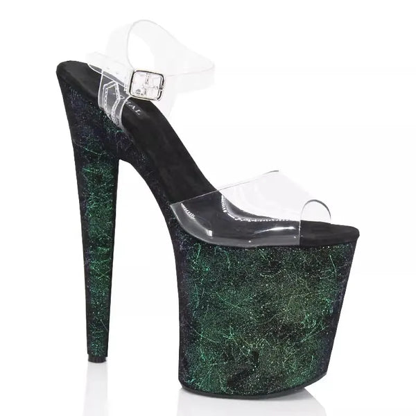 sexy pole dance performance shoes 8 inch 20cm Symphony deerskin velvet women's