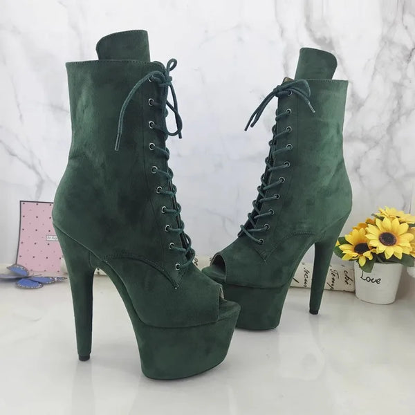 Zapatos de tacón alto de 17 cm (7 pulgadas) para novia, boda, mujer, discoteca, baile