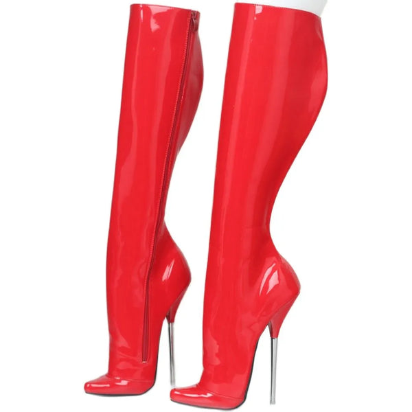 7" Super High Heel Pointed toe Side Zip Sexy Ballet Style Knee-High Boots