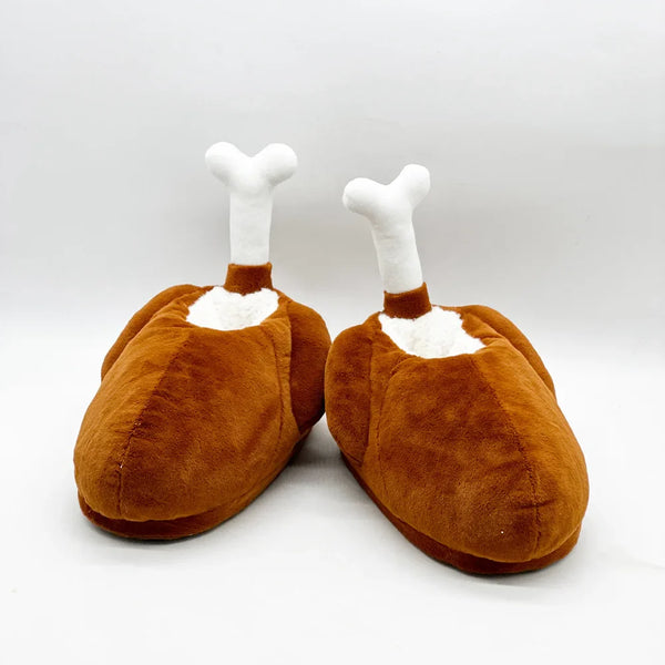 Pantuflas de peluche de vaca y pavo