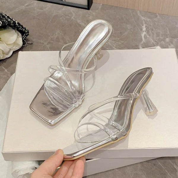 Concise PVC Transparent Slippers For Women Slides Shoes