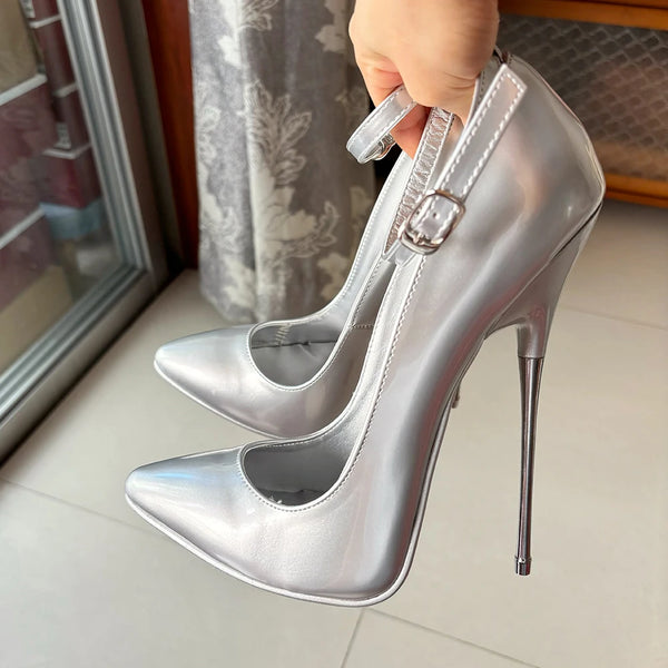 16cm Extreme Metal High Heels Stilettos Solid Color Sexy Women Pumps