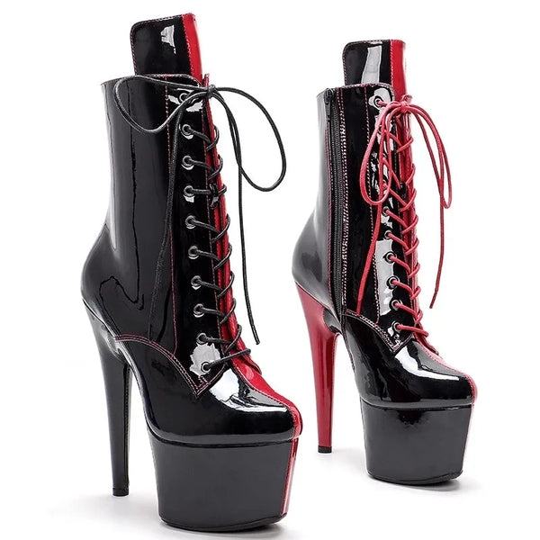 Botas modernas de tacón alto para fiesta con plataforma de 17 cm/7 pulgadas, zapatos de baile en barra