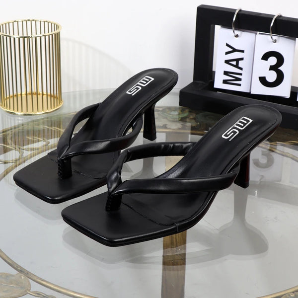 Chanclas zapatos de mujer tendencia verano zapatillas con tacones de aguja