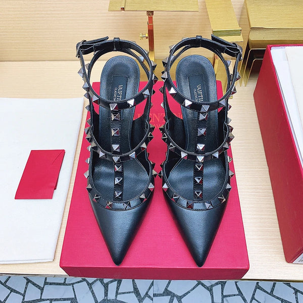 Women's Heels Sandals Luxury Gladiator Rivet High-heeled Prom Shoes