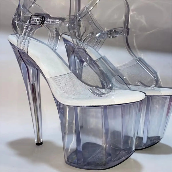 Sandalias de pole dance de 20 cm de alto y 8 pulgadas de verano para mujer.