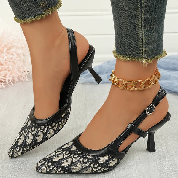 Women Shoes Satin Pointed Back Empty Women Sandals