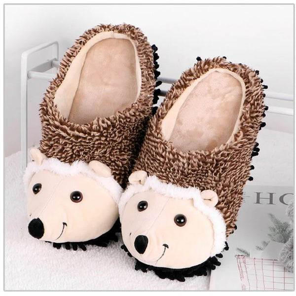 Pantuflas lavables de erizo para mujer