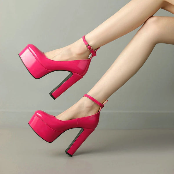 New Women High Heel Shoes Platform Square High Heel Ladies Pumps  Women Shoes