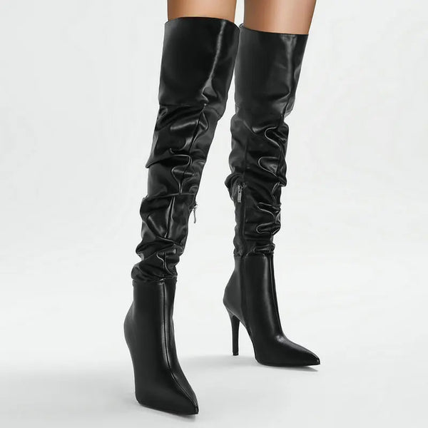 Women Over the Knee Boots Pointed Toe Thin High Heel Ladies Long Boots