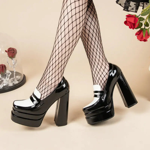 Spring  Women High Heel Shoes Platform Thick High Heel Ladies Pumps