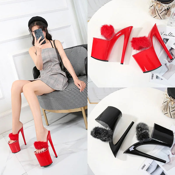 LPU Upper Fashion Sexy Exotic 20CM High Heel Modern Slippers